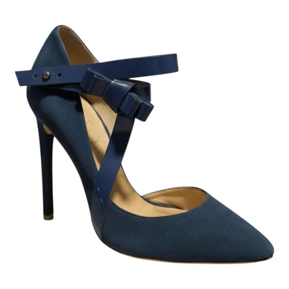 LAMB Nadeen Blue Suede Stiletto Heeled Pump Size 10M